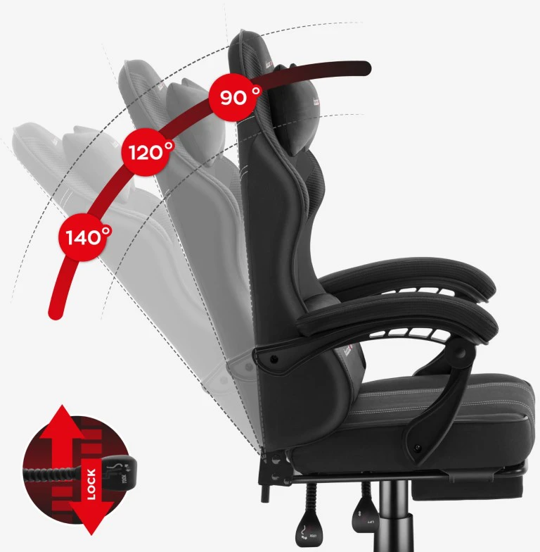 Žaidimų kėdė Huzaro Force 3.7, juodos spalvos