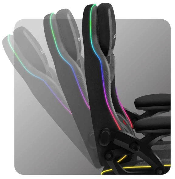 Žaidimų kėdė „Huzaro Force 4.6 Juodas Mesh RGB Smart“