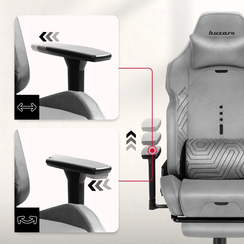 Huzaro Force 8.1 Pilkas Gaming Chair