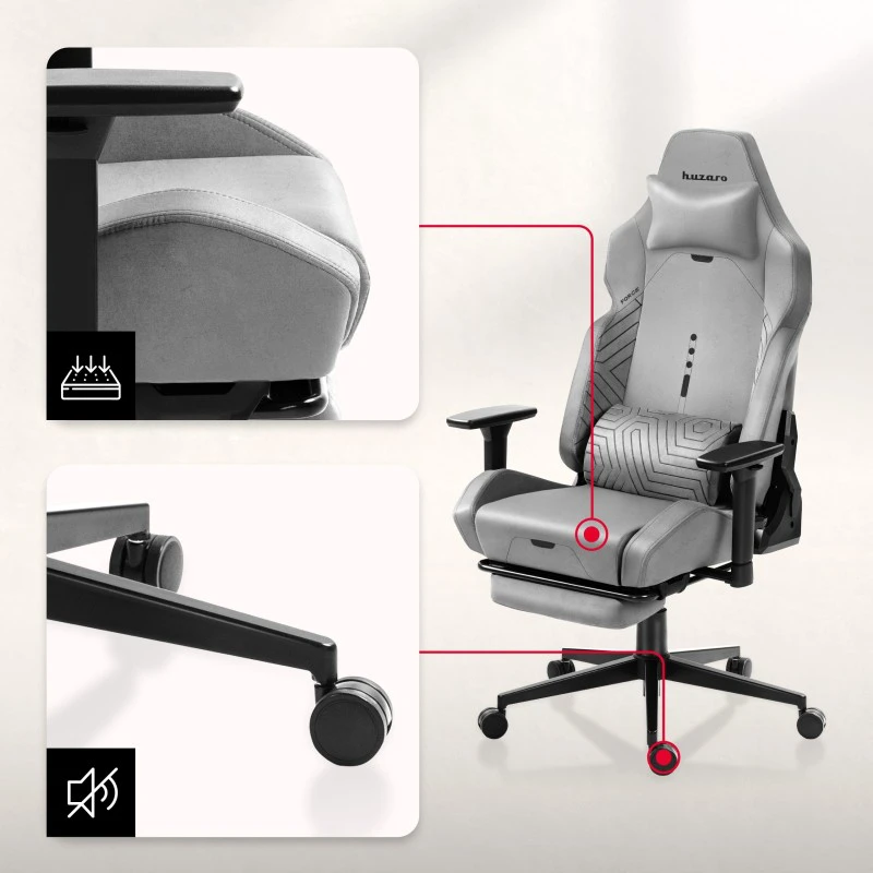 Huzaro Force 8.1 Pilkas Gaming Chair