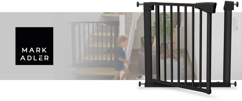 Laiptų ir praėjimų apsauga varteliai „Tulano Guardian 3.0 Juodas“, reguliuojami 75-110 cm, juodos spalvos