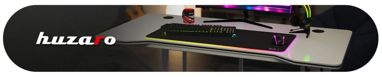 "Huzaro Hero 1.6" žaidimų stalas, baltas