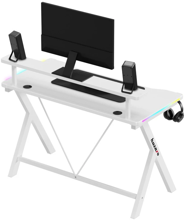Huzaro Hero 1.9 RGB Baltas Gaming Desk