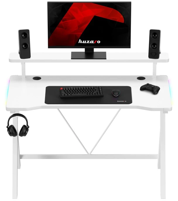 Huzaro Hero 1.9 RGB Baltas Gaming Desk
