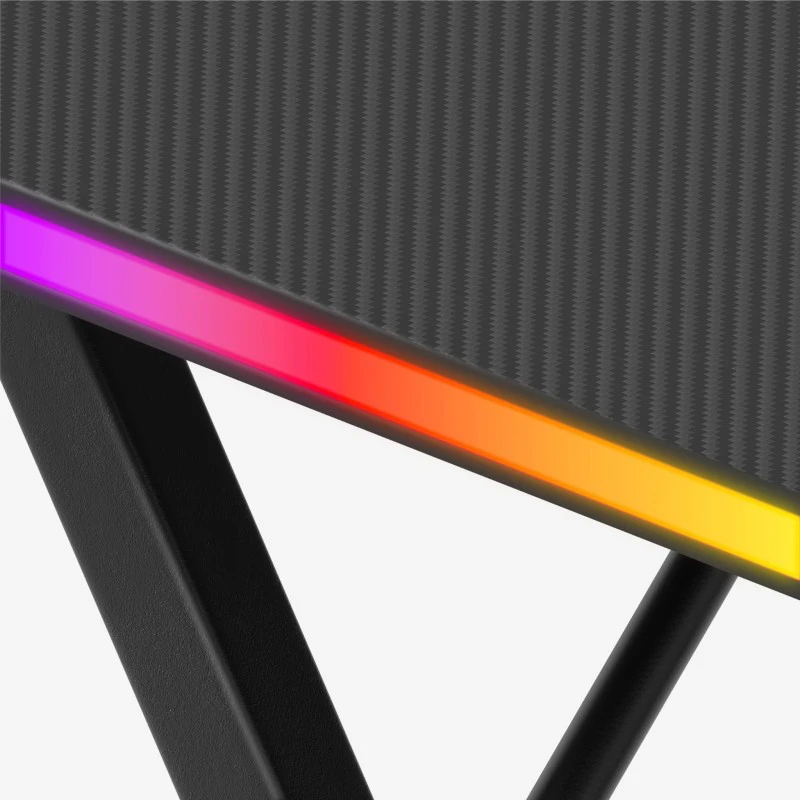 Žaidimų stalas Huzaro Hero 2.5 RGB, Juodas
