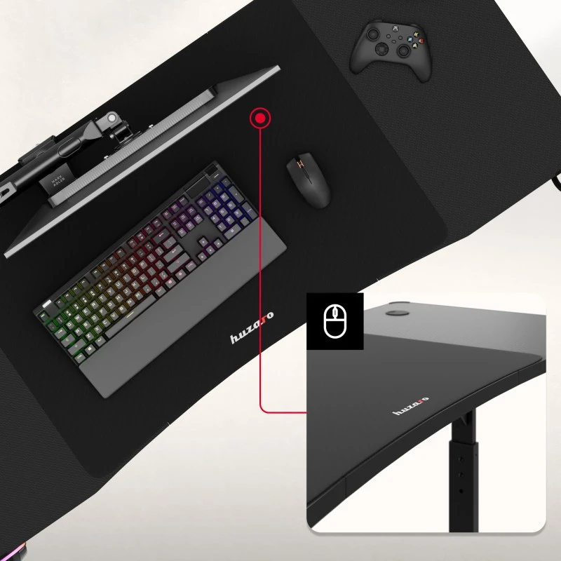 Huzaro Hero 3.6 RGB Juodas gaming desk