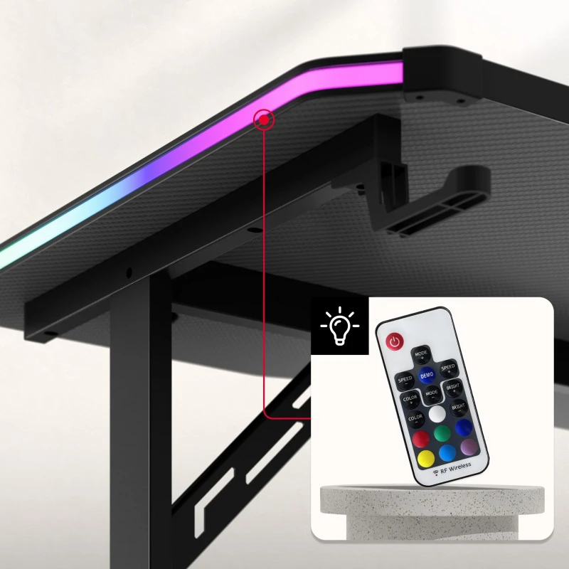 Huzaro Hero 4.6 RGB Juodas Gaming Desk