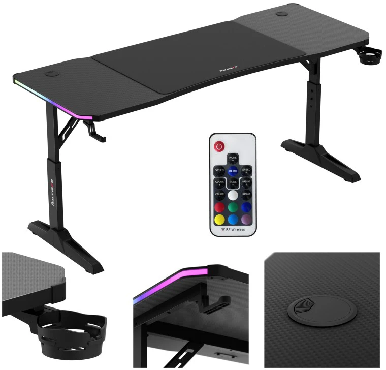 Huzaro Hero 4.6 RGB Juodas Gaming Desk