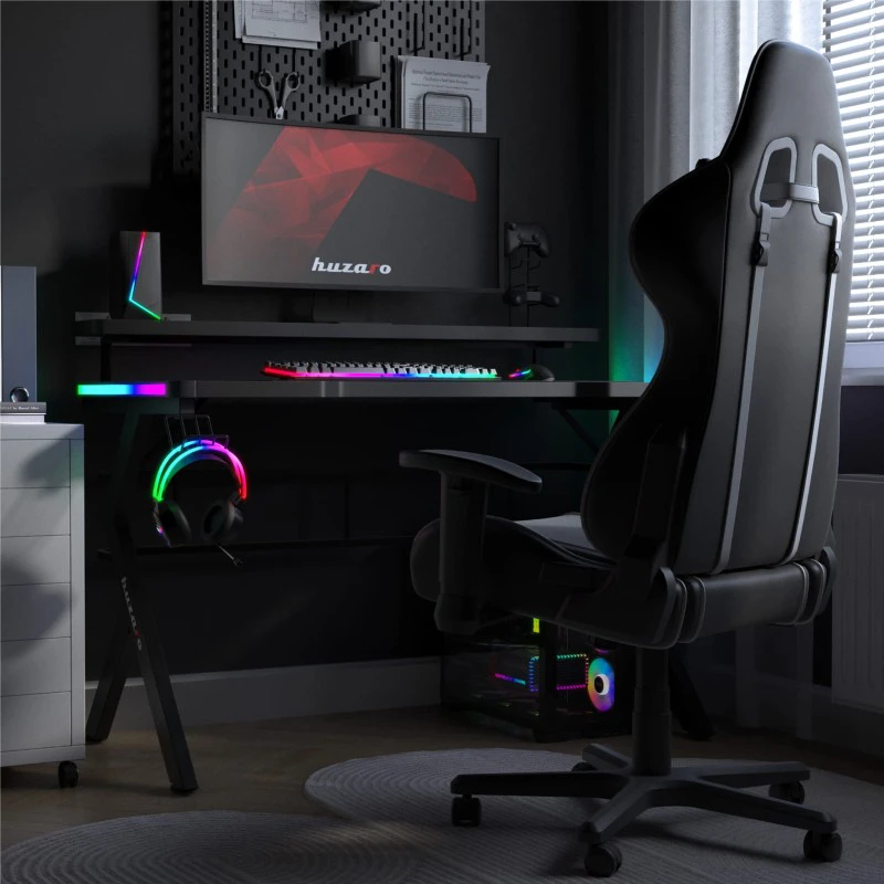 Žaidimų stalas Huzaro Hero 5.0 RGB, Juodos spalvos