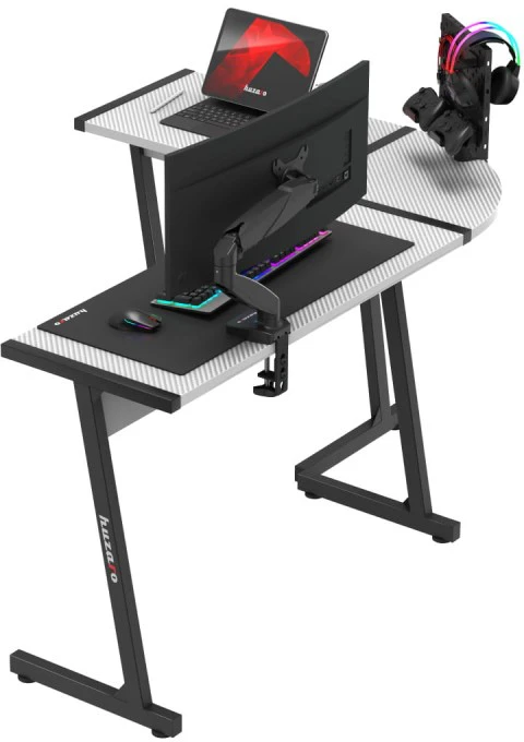 Kampinis žaidimų stalas Huzaro Hero 6.0, Baltos/Juodos spalvos