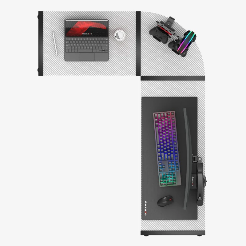 Kampinis žaidimų stalas Huzaro Hero 6.0, Baltos/Juodos spalvos