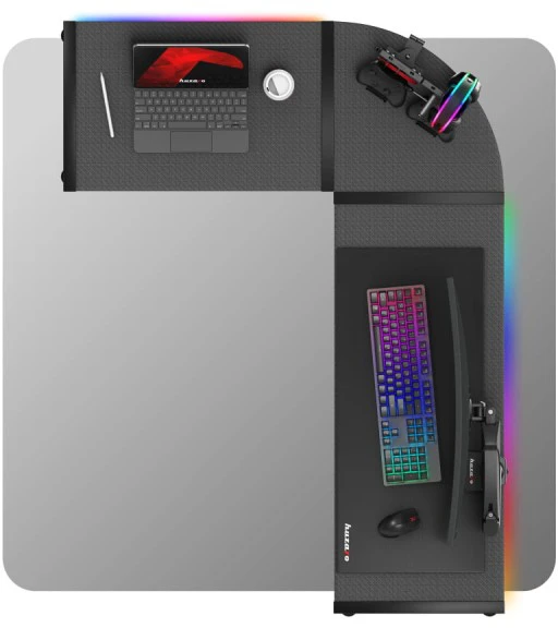 Kampinis žaidimų stalas Huzaro Hero 6.0 RGB, Juodas