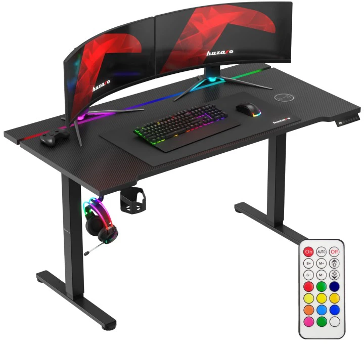 Huzaro Hero 8.7 RGB Electric Gaming Desk – Juodas