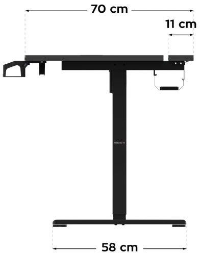 Huzaro Hero 8.7 RGB Electric Gaming Desk – Juodas
