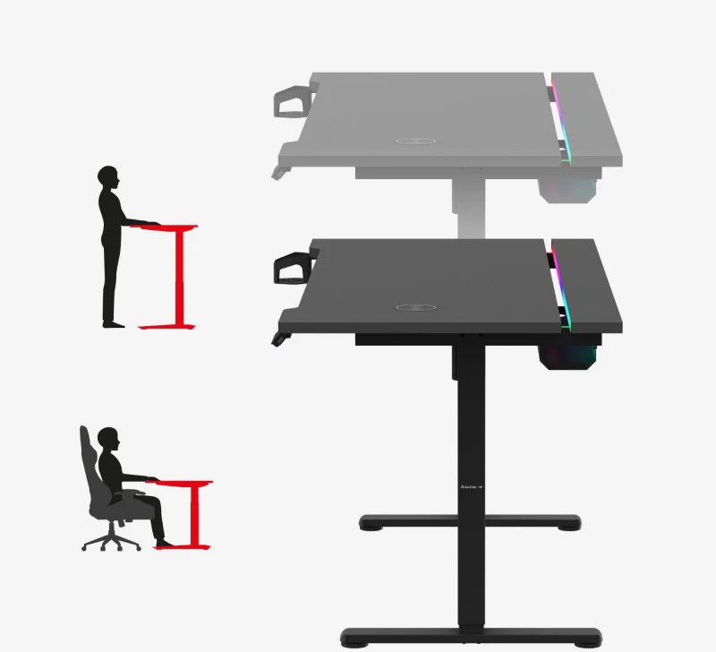 Huzaro Hero 8.7 RGB Electric Gaming Desk – Juodas