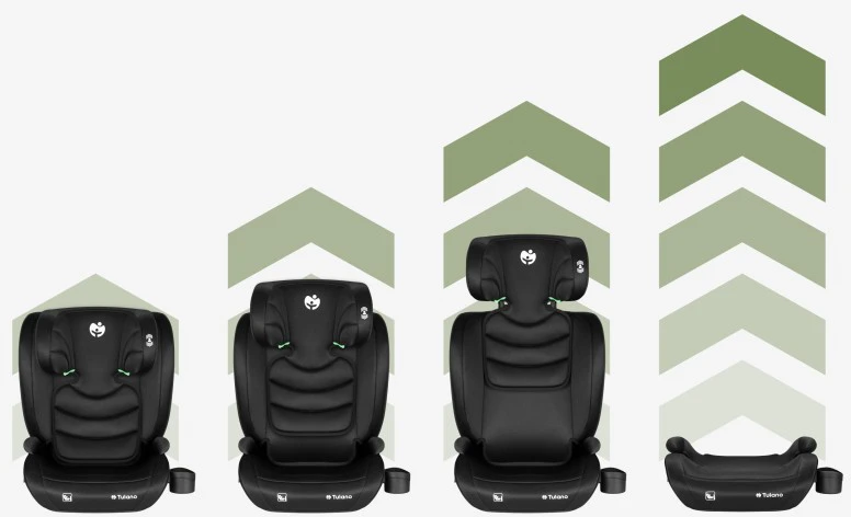 Juoda transformuojama vaikiška automobilinė kėdutė