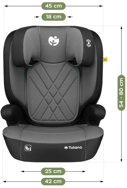Ecotoys „Joy 45“ pilka automobilinė kėdutė