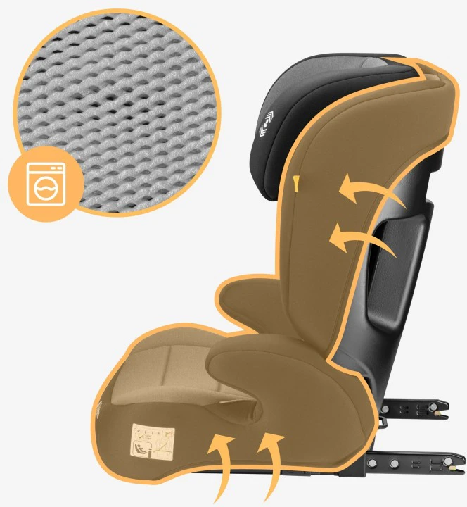 Ecotoys „Joy 45“ pilka automobilinė kėdutė