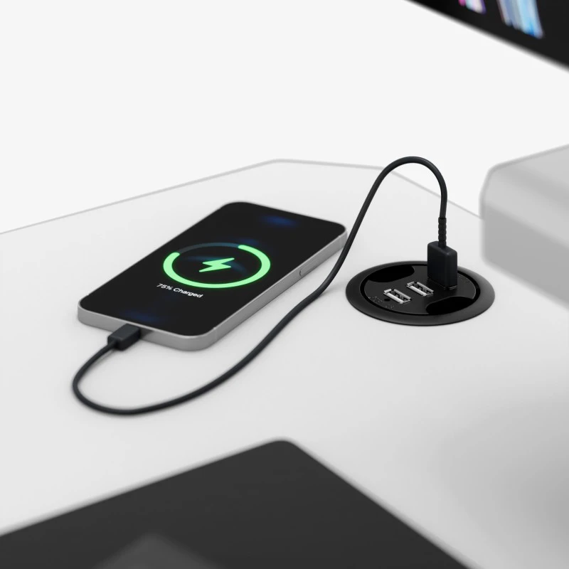 Rašomasis stalas su integruota USB įkrovimo jungtimi