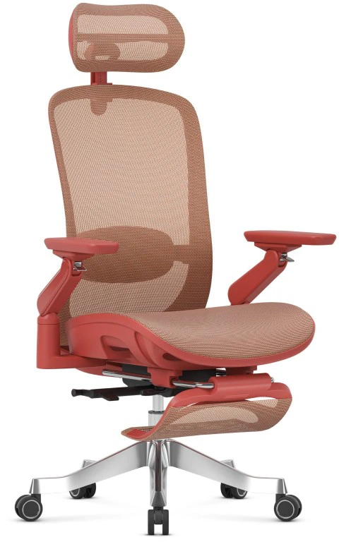 Raudona Leadpro 8.7 ergonomiška kėdė su kojų atrama