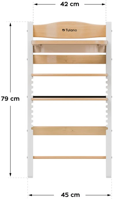 TULANO 4in1 medinė maitinimo kėdutė vaikams su pagalvėlėmis 6m+ iki 40kg