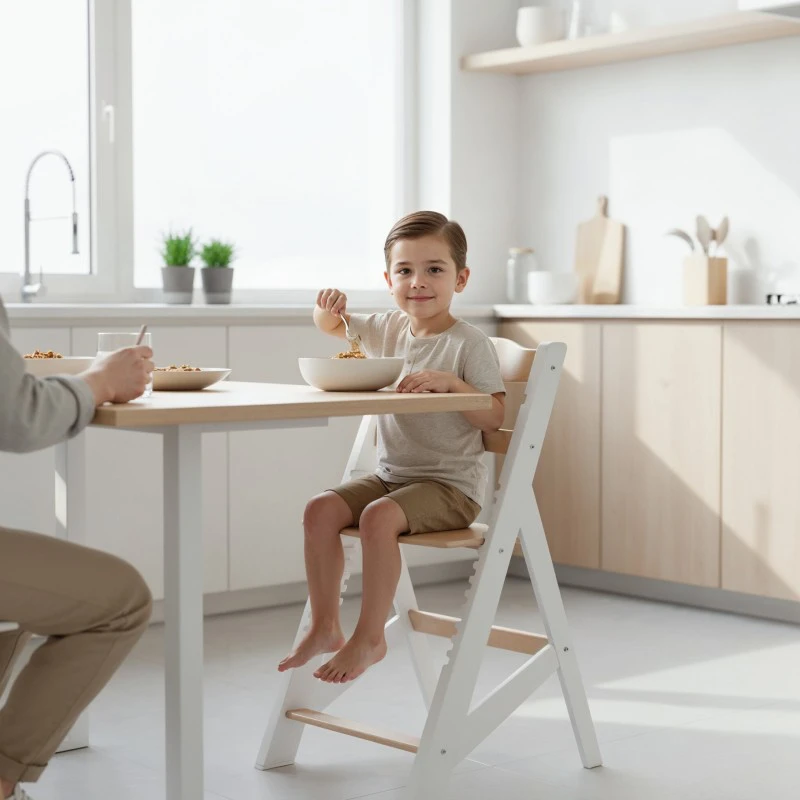 TULANO 4in1 medinė maitinimo kėdutė vaikams su pagalvėlėmis 6m+ iki 40kg