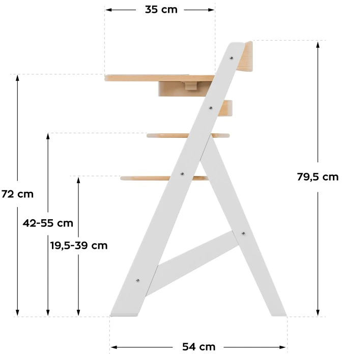 TULANO 4in1 medinė maitinimo kėdutė vaikams su pagalvėlėmis 6m+ iki 40kg