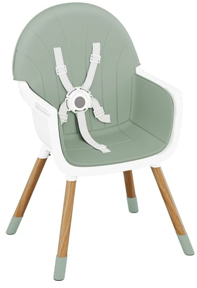 TULANO sulankstoma maitinimo kėdutė, medinė, žalia, 2in1, 25kg, 6 mėn-6 metai