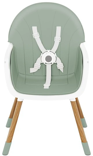 TULANO sulankstoma maitinimo kėdutė, medinė, žalia, 2in1, 25kg, 6 mėn-6 metai