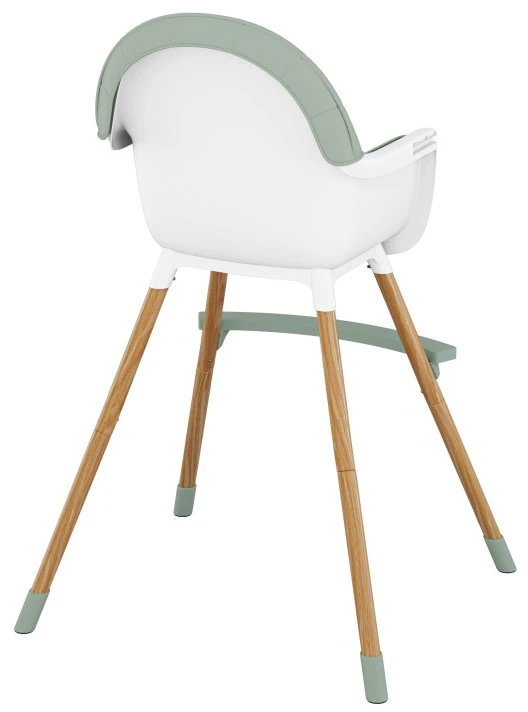 TULANO sulankstoma maitinimo kėdutė, medinė, žalia, 2in1, 25kg, 6 mėn-6 metai