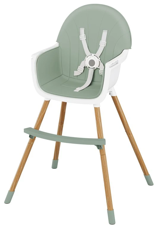 TULANO sulankstoma maitinimo kėdutė, medinė, žalia, 2in1, 25kg, 6 mėn-6 metai
