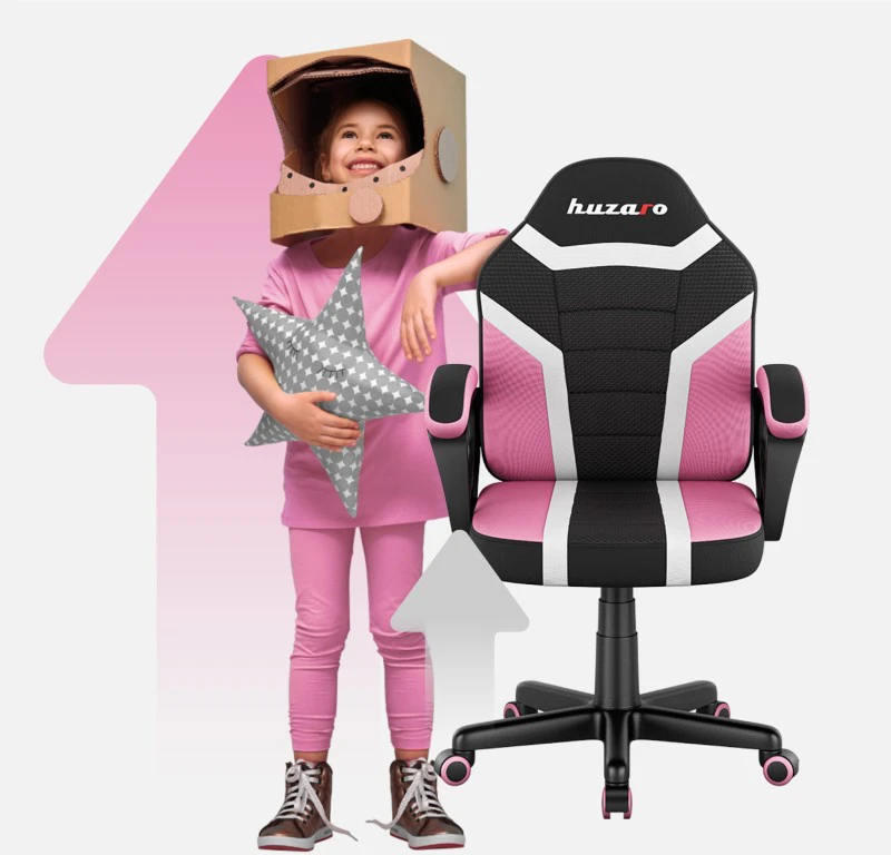 Žaidimų kėdė vaikams Huzaro Ranger 1.0 Mesh, Rožinės spalvos