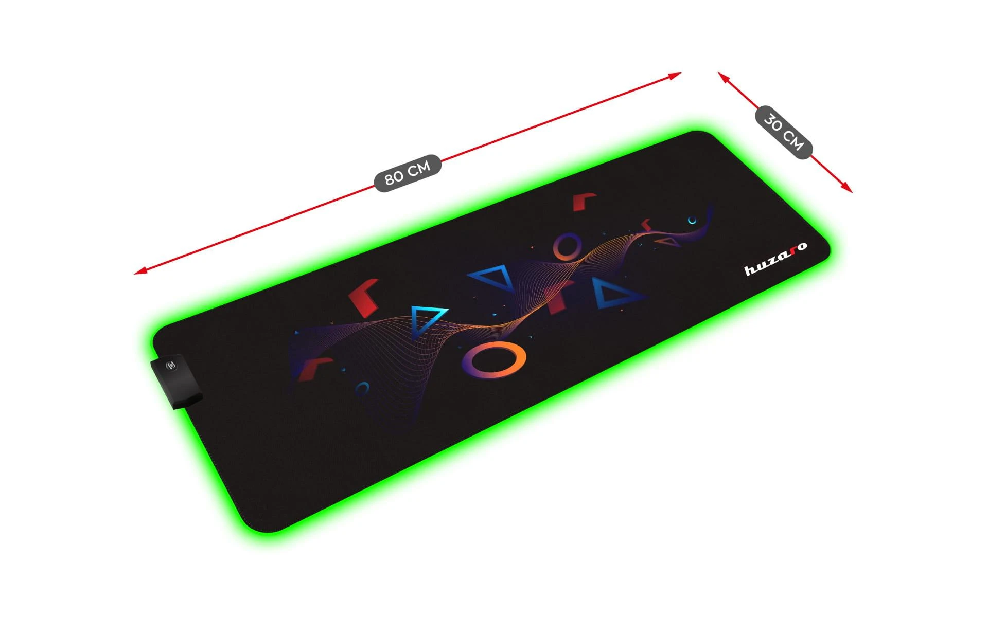 Pelės kilimėlis Huzaro RGB, Juodos spalvos