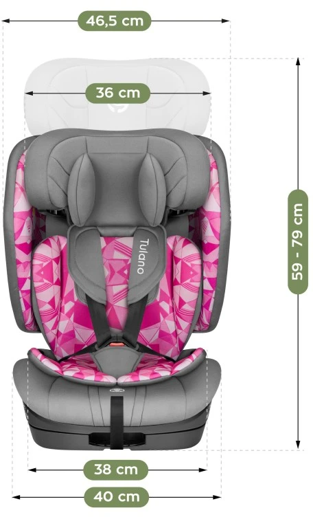 Pink Car seat Zooma 55 Pilkas-Rožinė