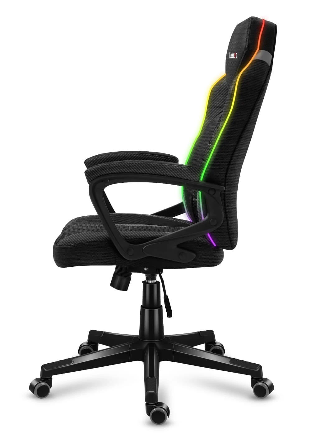 Žaidimų kėdė Huzaro Force 2.5 RGB Carbon Mesh su pašvietimu Gaming Chair, Juoda