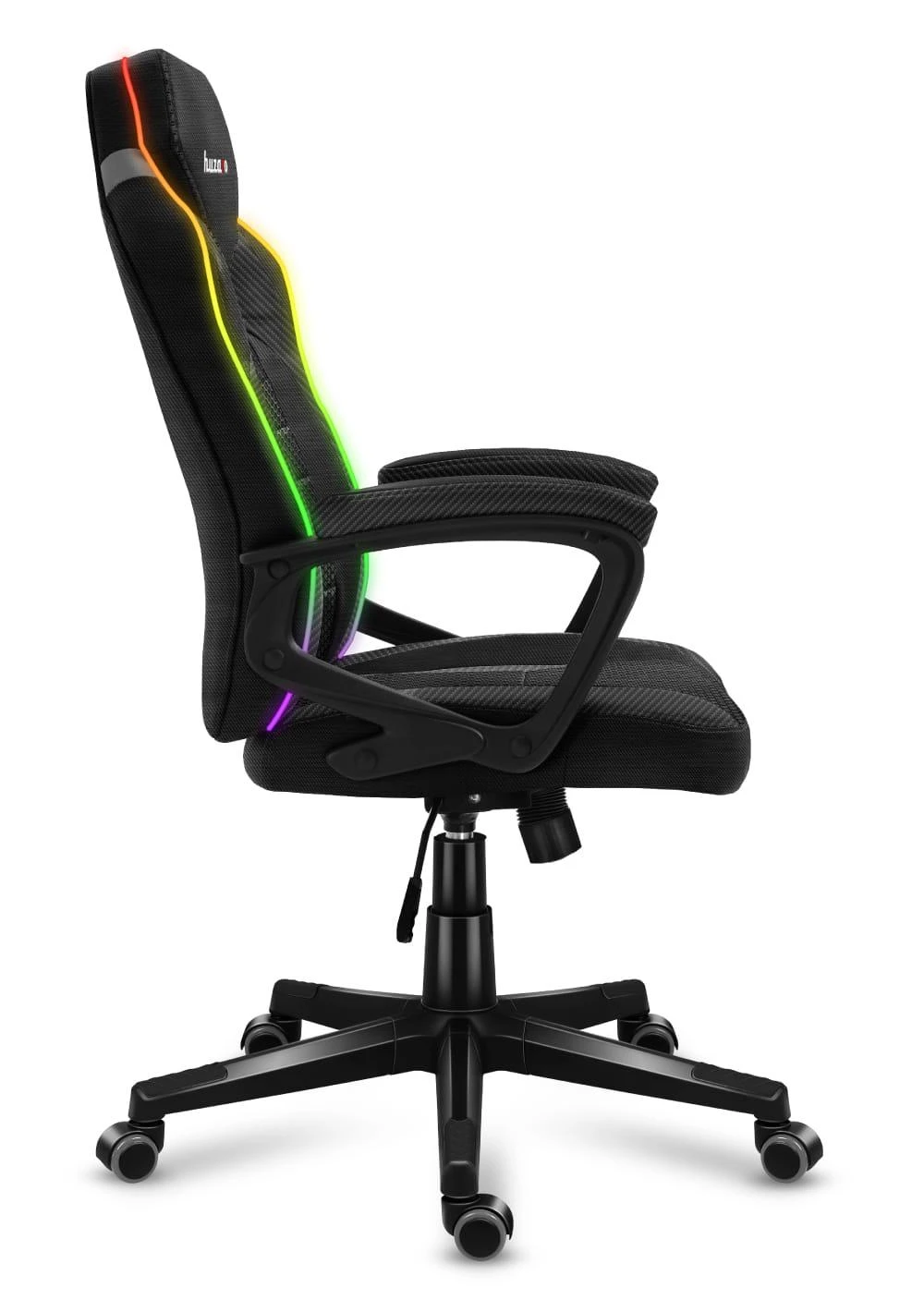 Žaidimų kėdė Huzaro Force 2.5 RGB Carbon Mesh su pašvietimu Gaming Chair, Juoda