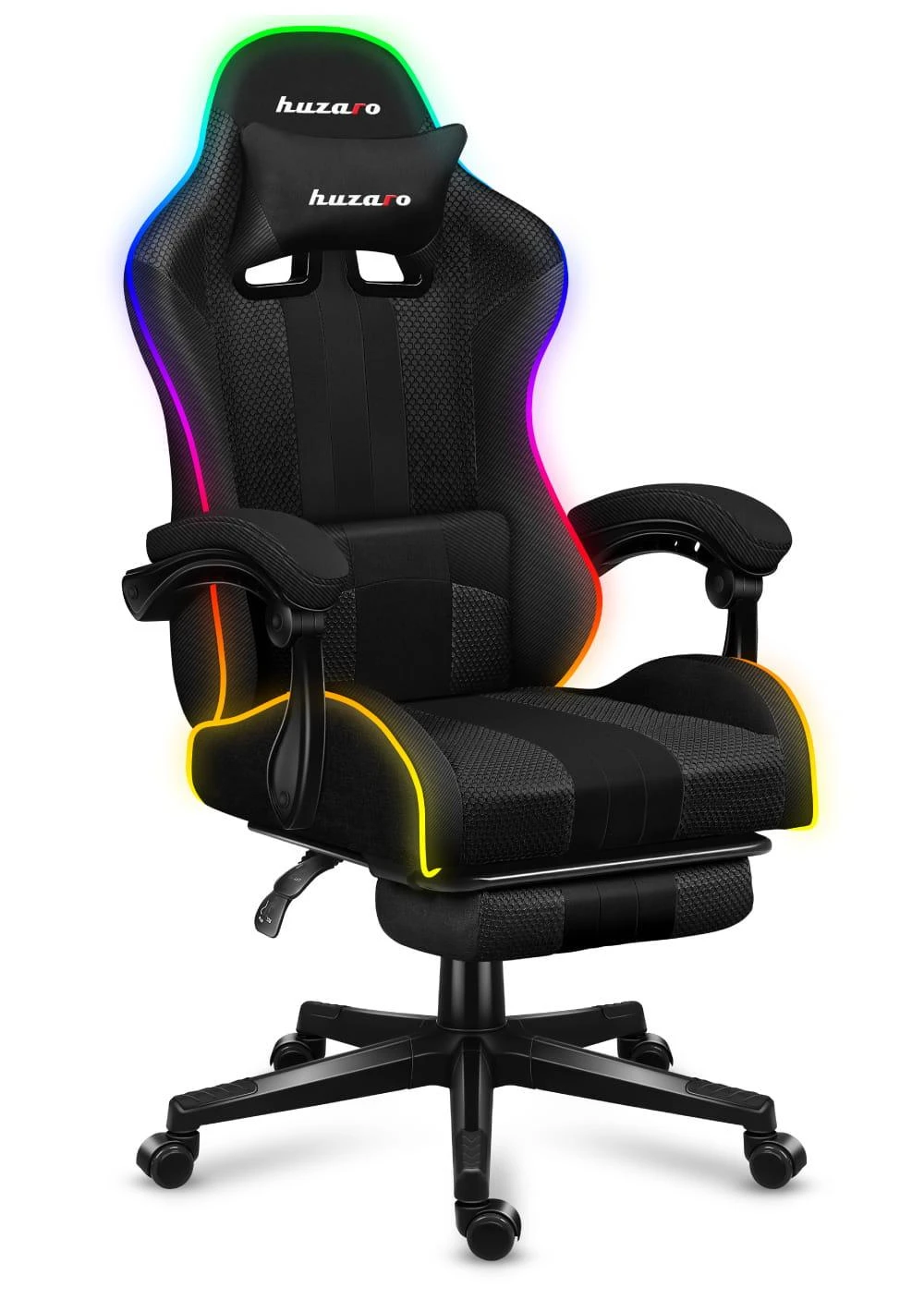 Žaidimų kėdė Huzaro Force 4.7 RGB, Juodos spalvos aprašymas - Prekės nuotrauka