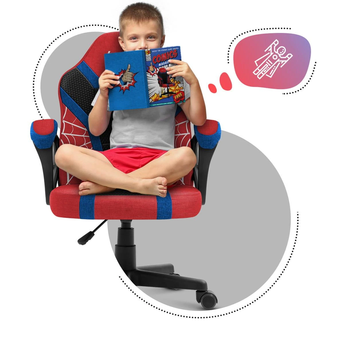 Žaidimų kėdė vaikams Huzaro Ranger 1.0 Spider - Man