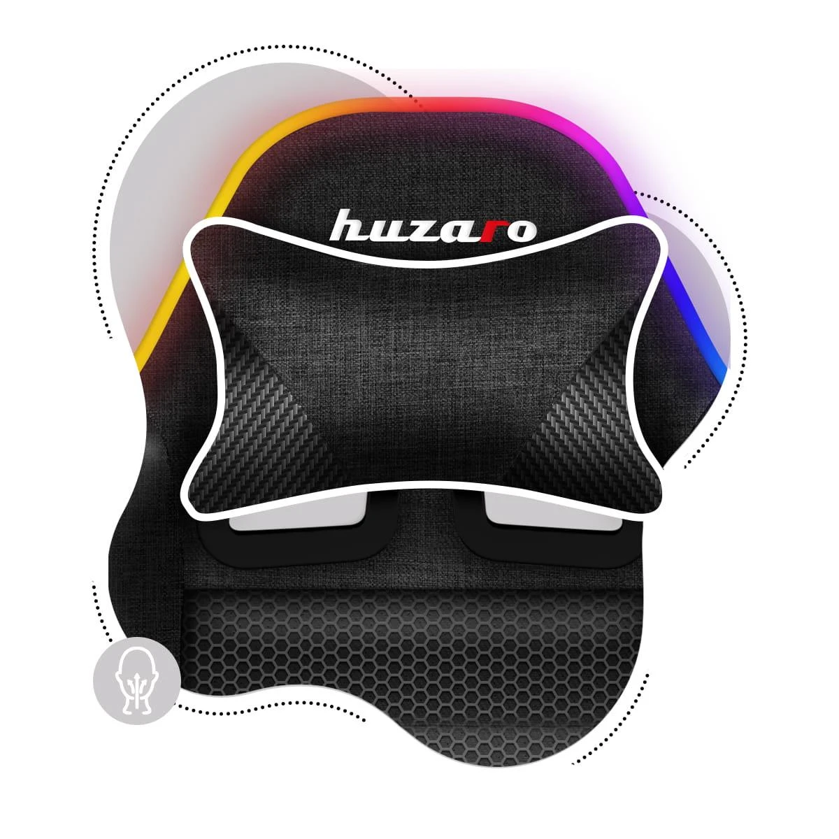 Žaidimų kėdė vaikams Huzaro Ranger 6.0 RGB, Juodos spalvos
