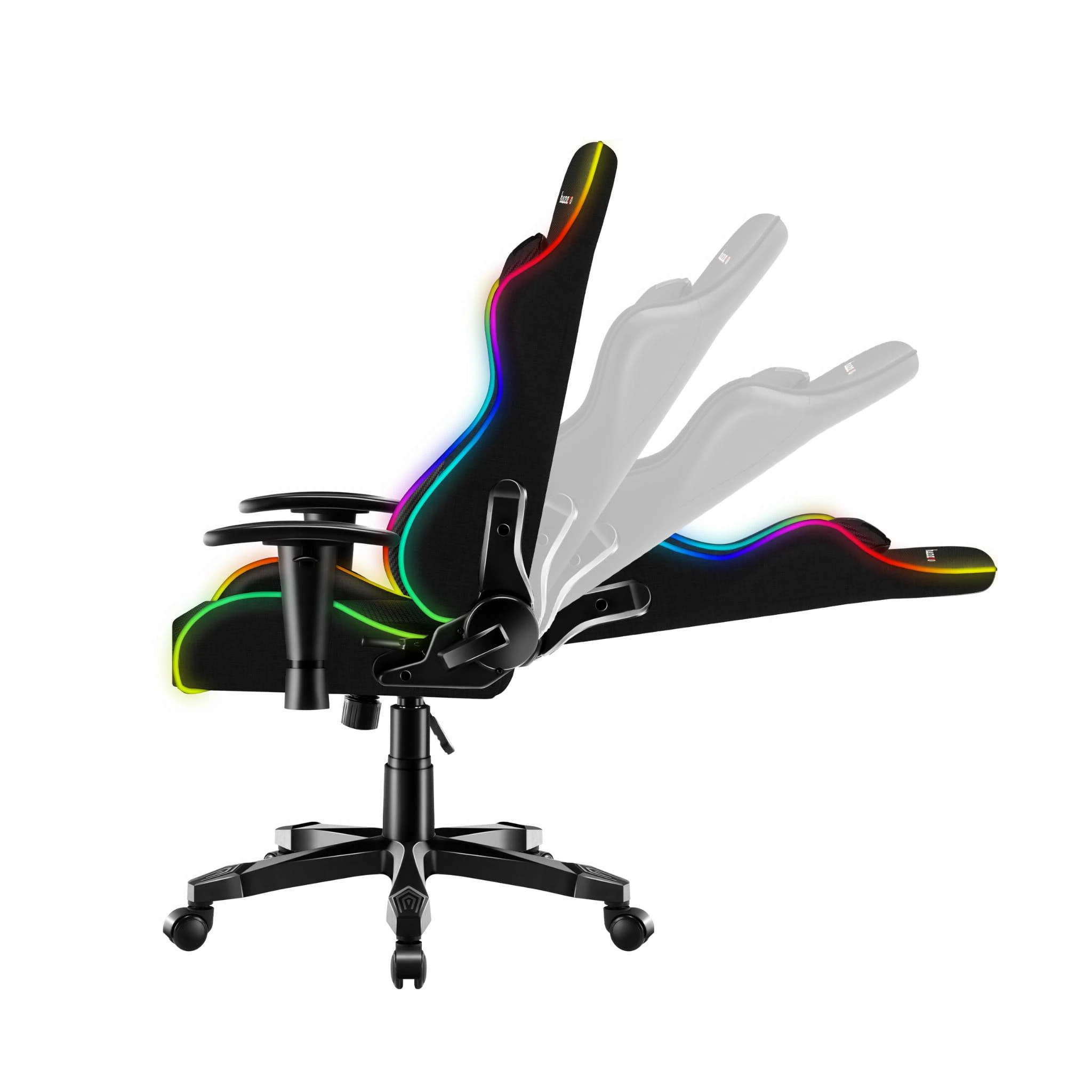 Žaidimų kėdė vaikams Huzaro Ranger 6.0 RGB, Juodos spalvos