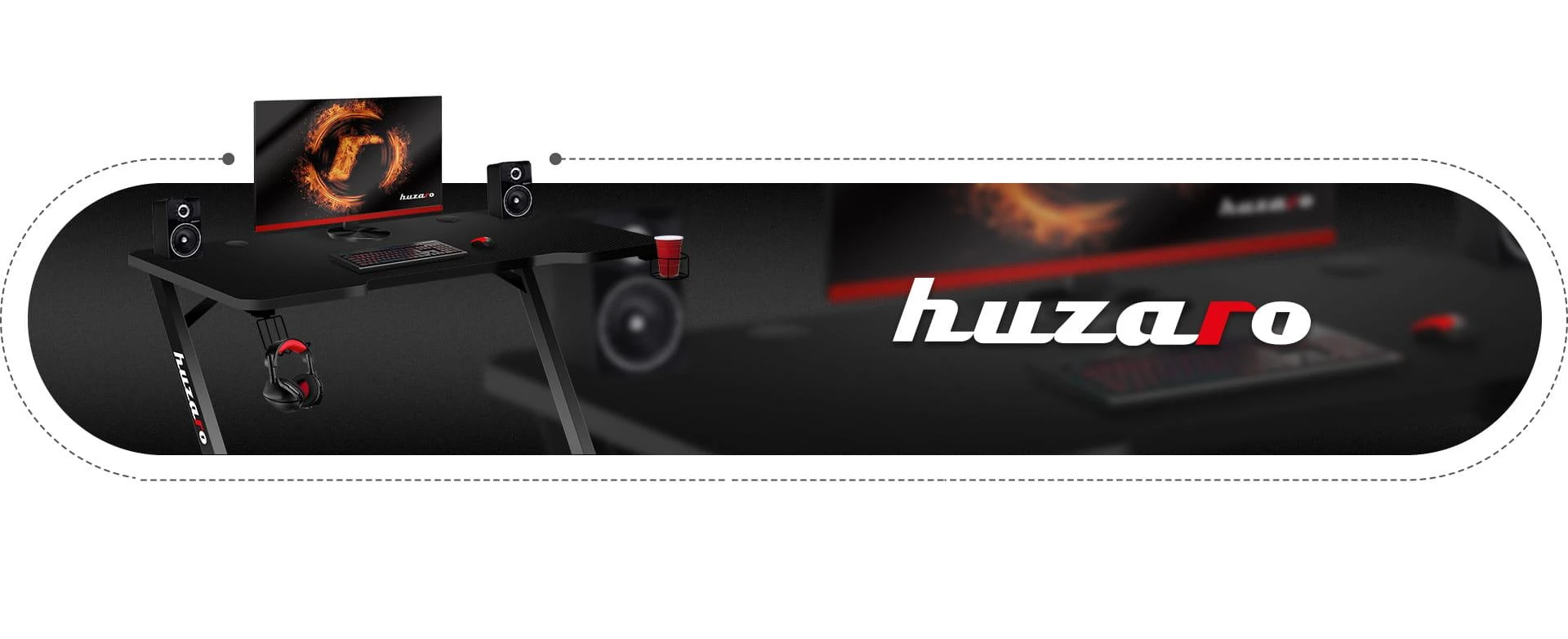 Žaidimų stalas Huzaro Hero 2.5, Juodos spalvos