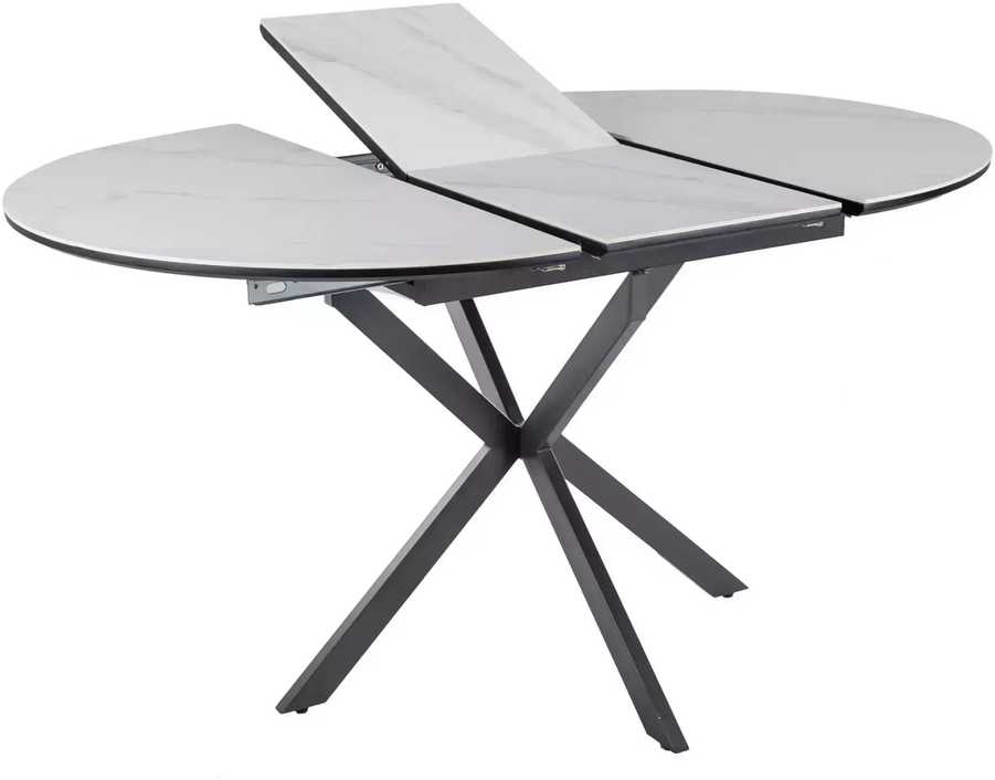 Signal Meble Valgomojo stalas Gaston Ceramic 100, 100-135 x 100 cm, balta