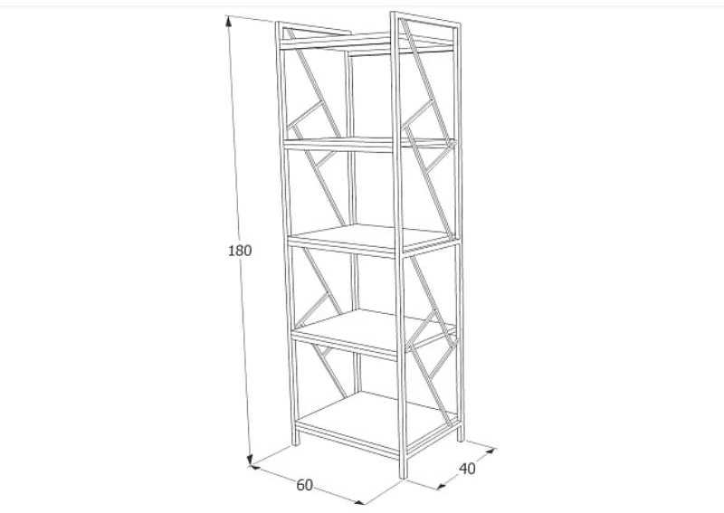 Signal Meble Pastatoma lentyna TABLO R5, 60 cm, ąžuolo/juoda