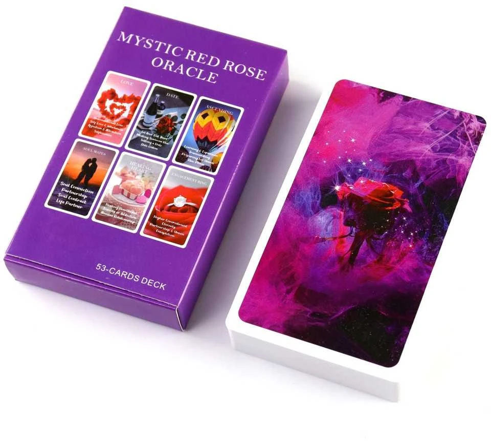 Būrimo kortos "Mystyc Raudona Rose Oracle"