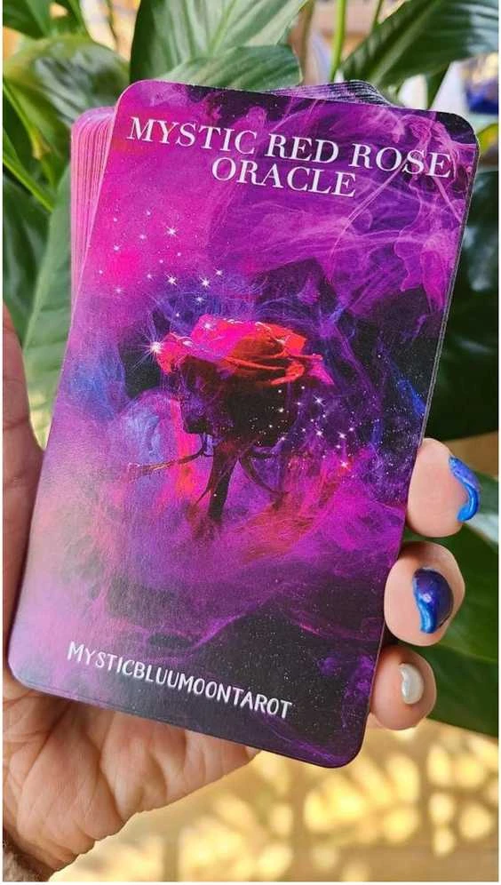 Būrimo kortos "Mystyc Raudona Rose Oracle"