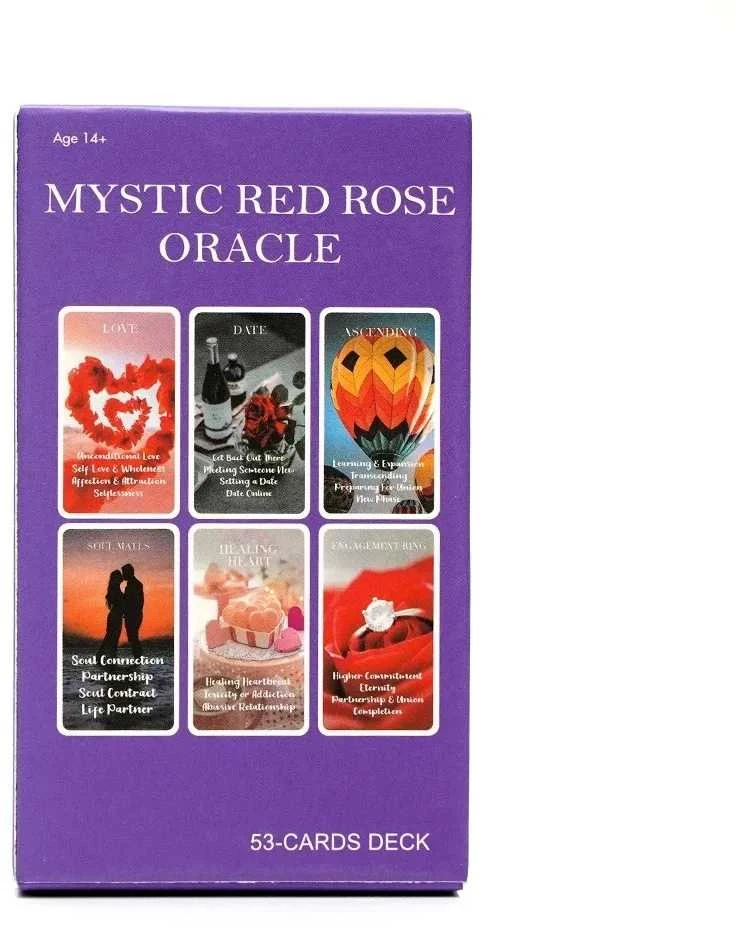 Būrimo kortos "Mystyc Raudona Rose Oracle"