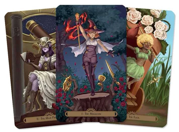 Originalios taro kortos STEAMPUNK FAERIE TAROT + knygutė