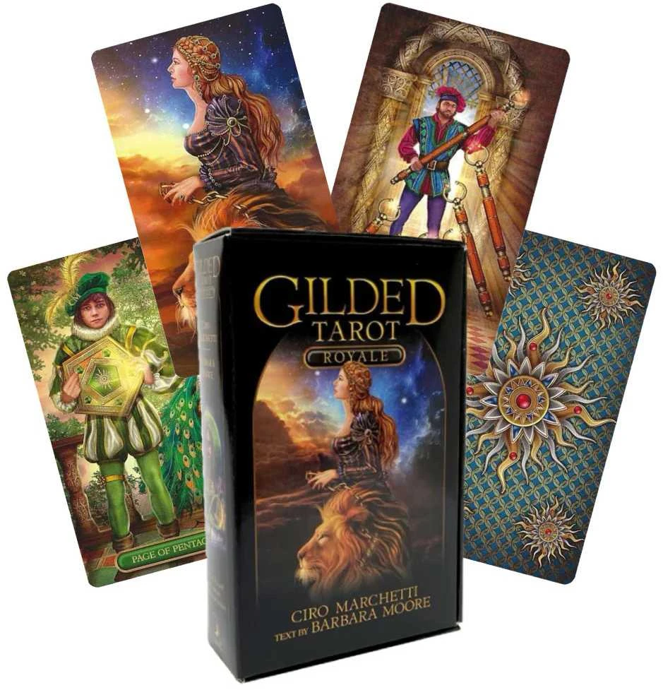 Originalios Llewellyn taro kortos " Gilded Tarot Royale" + vadovas