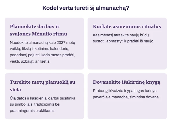 Knyga "Mėnulio raganos almanachas 2027"
