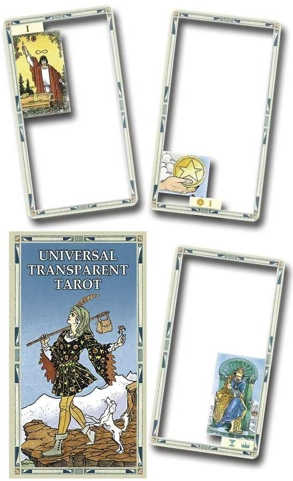 LO SCARABEO Originalios Permatomos UNIVERSAL TRANSPARENT TAROT kortos